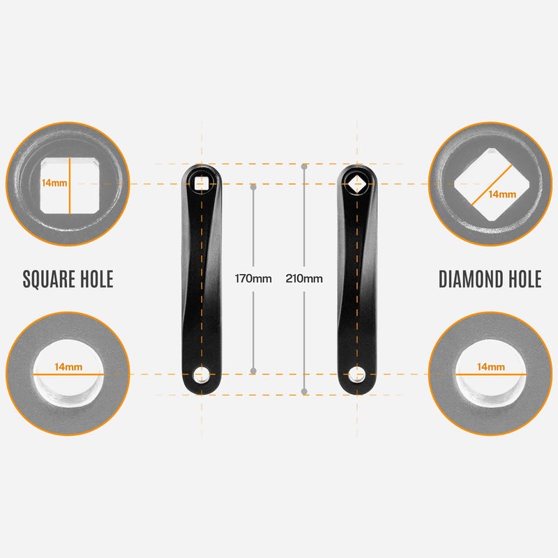Epessa Crank Arm Left Available in Diamond Hole and Square Hole,170mm - Image 2